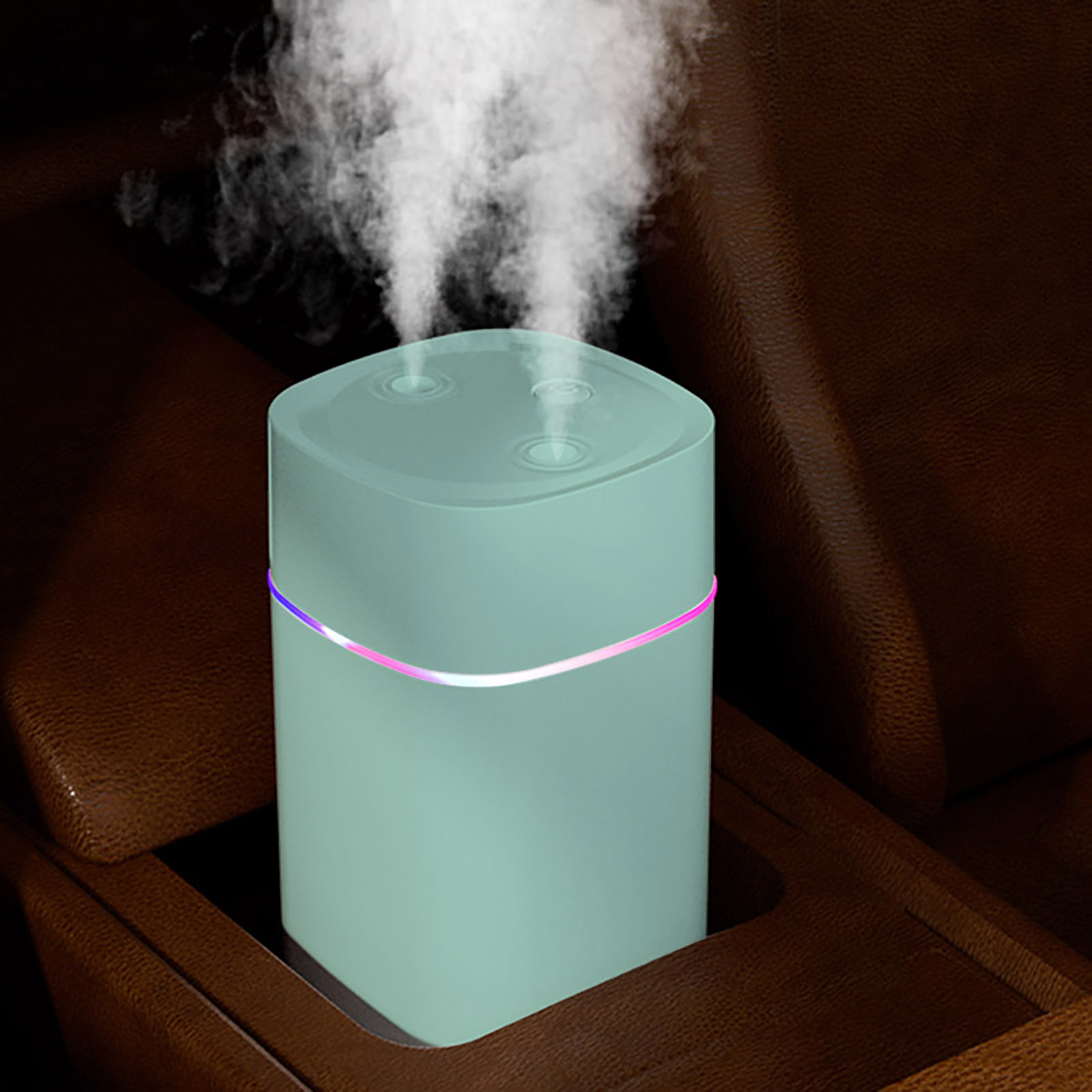 portable mist humidifier 600ml small desk cool mini humidifier with colorful night light usb personal desktop humidifiers for office bedroom travel plants auto shut off dual humidification mode super quiet details 5