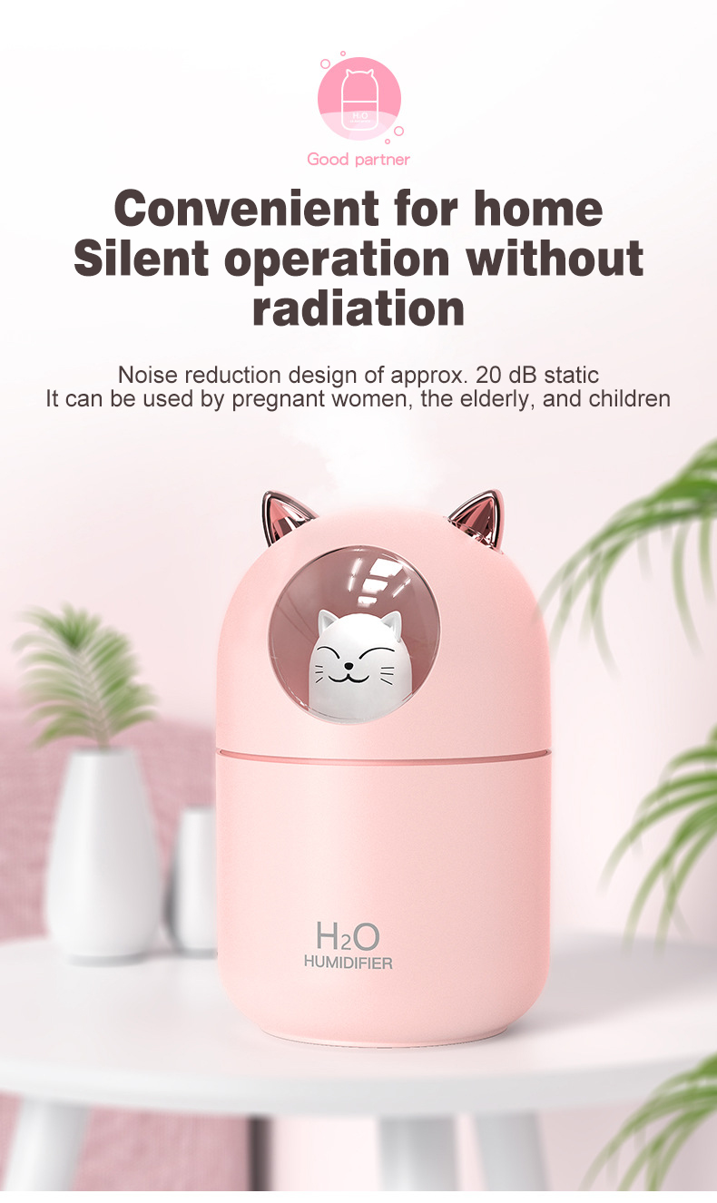 portable cat usb humidifier refreshing fragrance for home and car use details 4