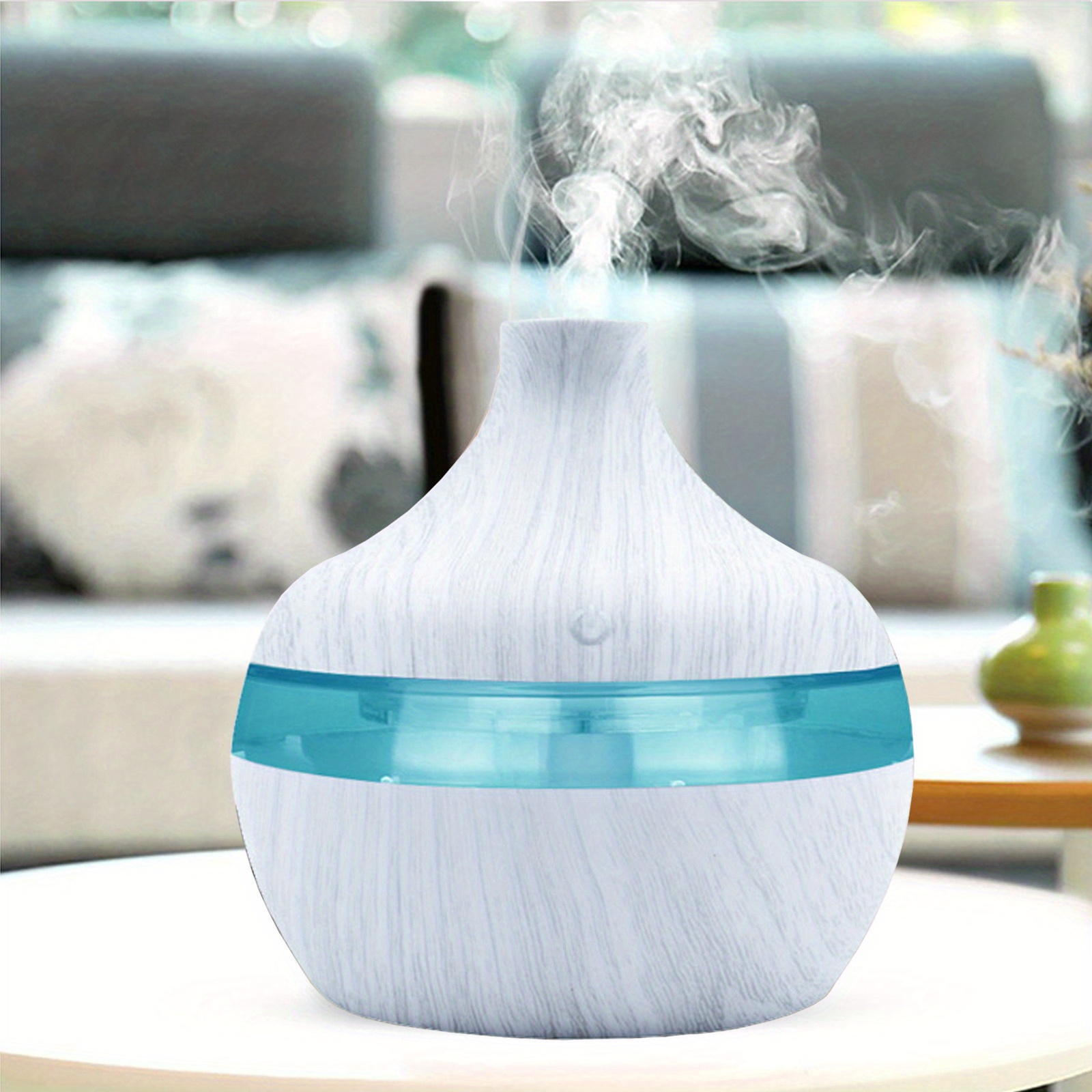 usb touch activated white wood grain humidifier add comfort style to your home details 0