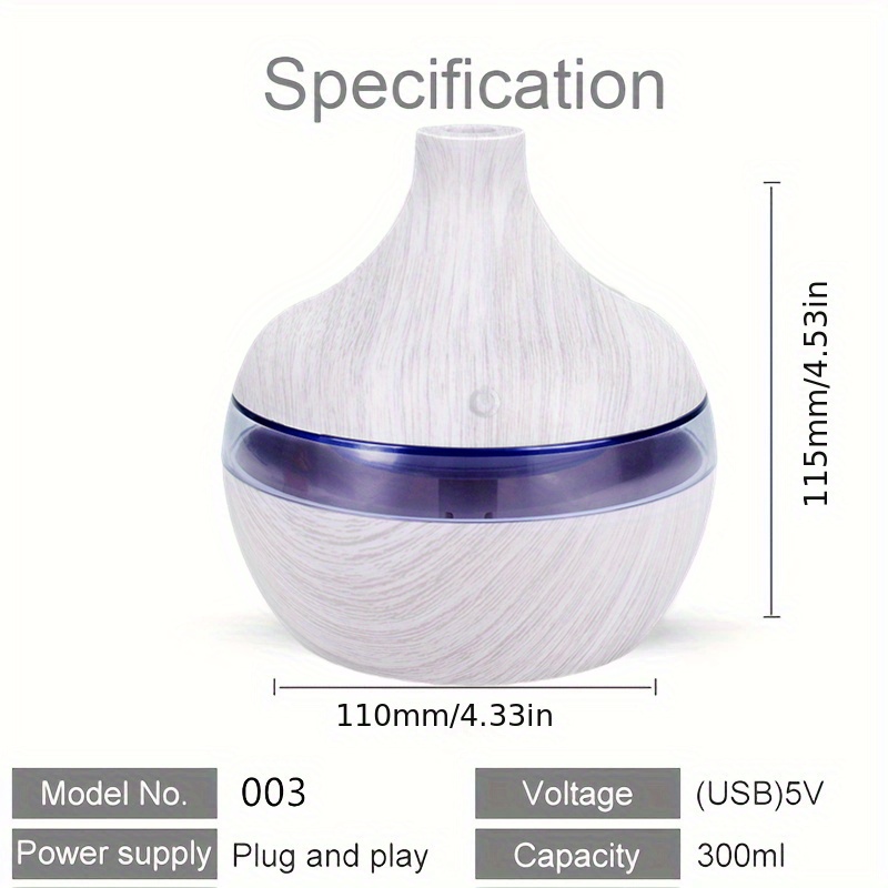 usb touch activated white wood grain humidifier add comfort style to your home details 4