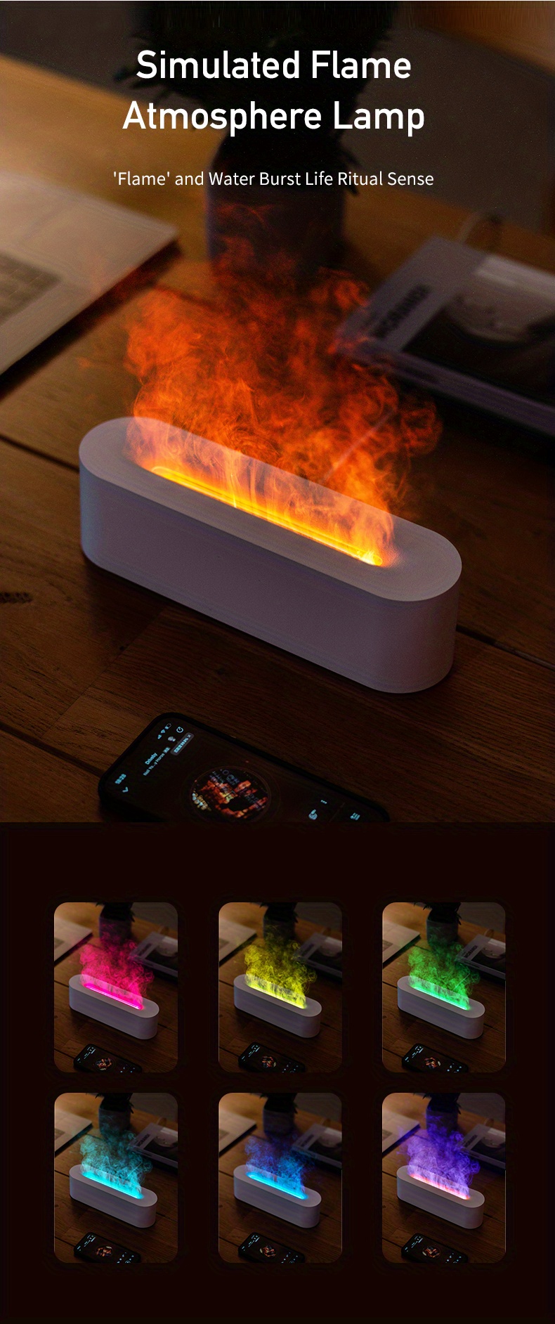 seven-color flame usb-150ml seven color flame usb aromatherapy humidifier with timing function and automatic power off details 6