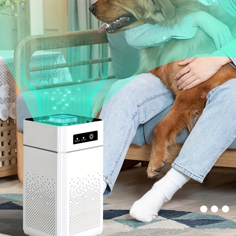 1pc true hepa air purifier deodorizer indoor deodorizing air pur for home office living room up to 350 500ft digital display air cleaner with air monitor hepa filter remove smokes dust details 8