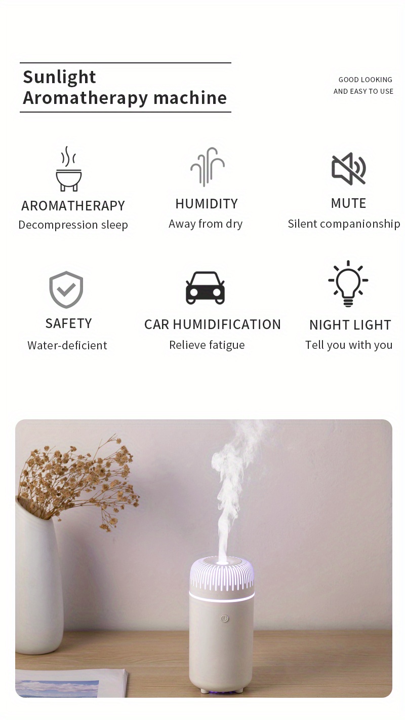 car aroma diffuser humidifier ultrasonic technology essential oil compatible removes odors perfect for car office yoga living room bedroom details 1