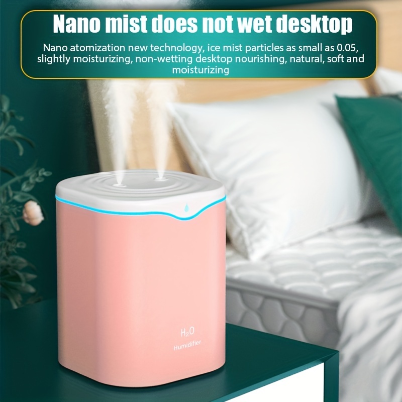 portable cool mist humidifier with 2 mist modes 7 color light and auto shut off perfect for travel home and bedroom details 5