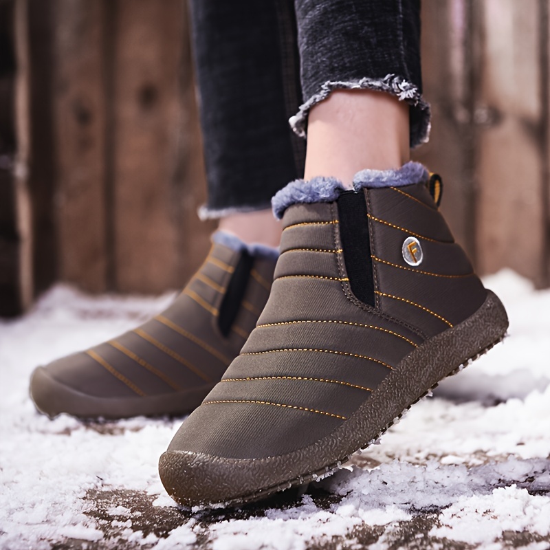 kids boys snow boots fleece warm striped casual shoes for sport outdoor winter details 4