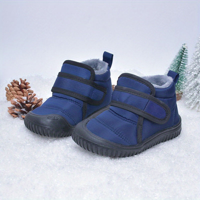 boys fleece thermal snow boots waterproof thickened booties for winter outdoor details 4