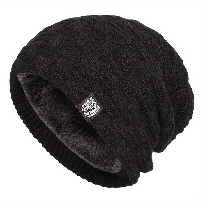 men cold weather-soft knitted beanie unisex thicken warm knit hat lightweight ear protection windproof slouchy hat for women men cold weather details 1