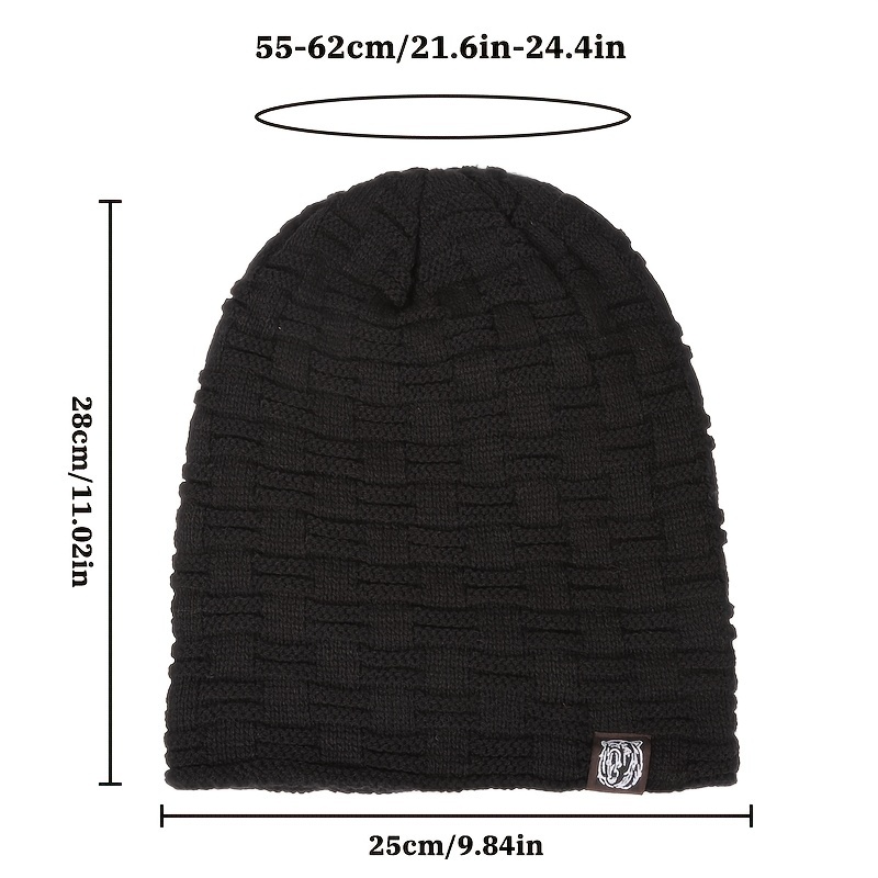 men cold weather-soft knitted beanie unisex thicken warm knit hat lightweight ear protection windproof slouchy hat for women men cold weather details 3