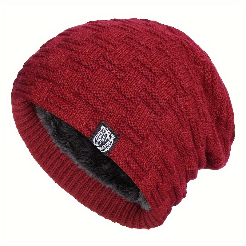 men cold weather-soft knitted beanie unisex thicken warm knit hat lightweight ear protection windproof slouchy hat for women men cold weather details 5