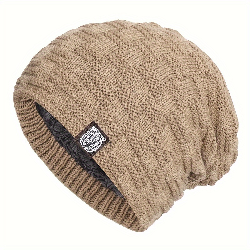 men cold weather-soft knitted beanie unisex thicken warm knit hat lightweight ear protection windproof slouchy hat for women men cold weather details 6