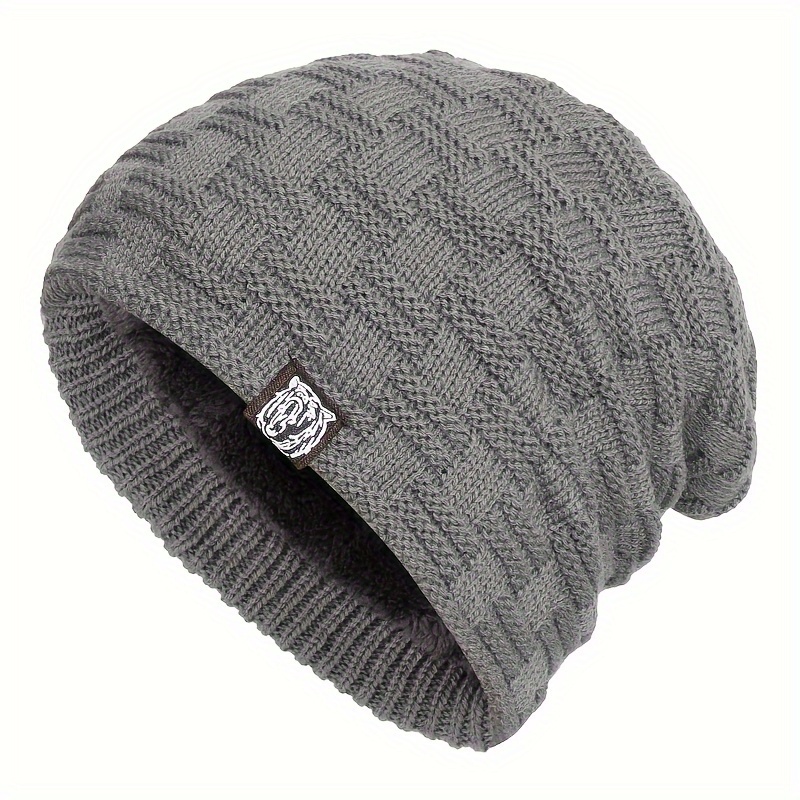 men cold weather-soft knitted beanie unisex thicken warm knit hat lightweight ear protection windproof slouchy hat for women men cold weather details 8