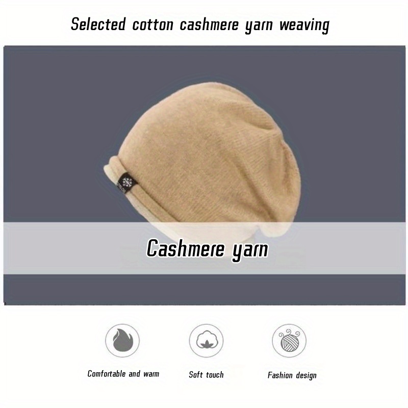 unisex trendy slouchy beanie solid color coldproof skull cap lightweight elastic knit hats label patch beanies for women details 0