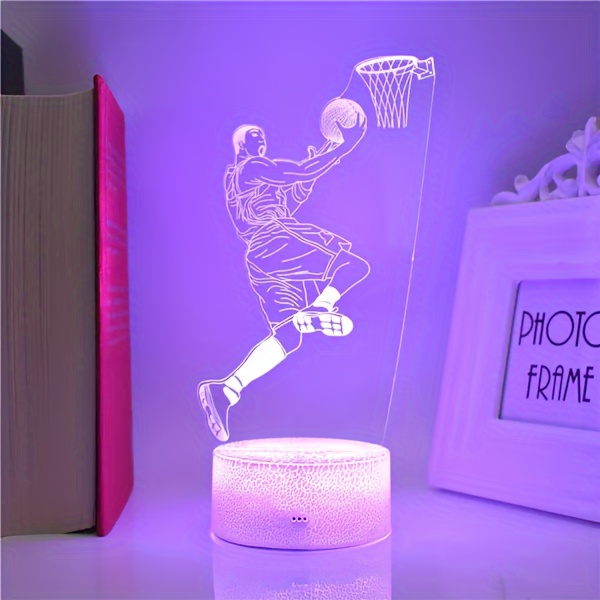 1pc cracked 16 color basketball 3d night light 3d optical illusion light touch light usb power used for bedroom study lighting birthday festival and birthday gifts details 4