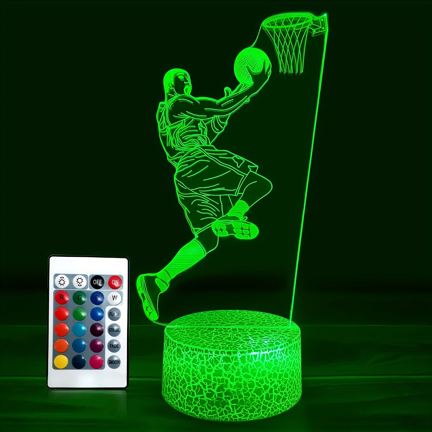 1pc cracked 16 color basketball 3d night light 3d optical illusion light touch light usb power used for bedroom study lighting birthday festival and birthday gifts details 7