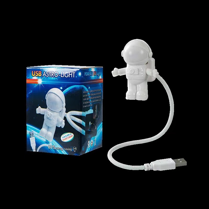 new spaceman astronaut usb nightlight led computer keyboard light soft light eye protection plug and play details 5