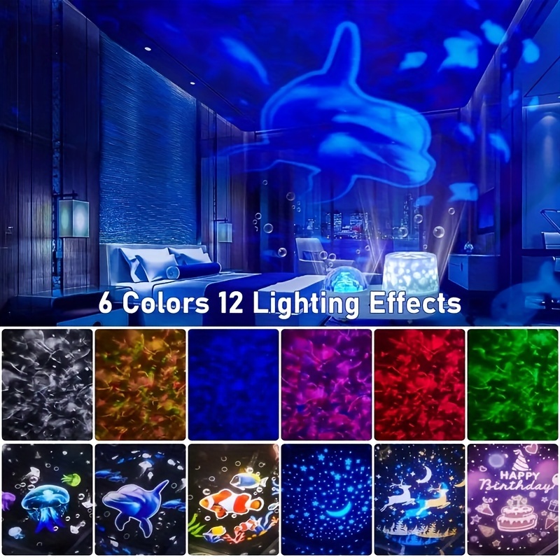 galaxy starry projector night light colorful ocean rotary 3d music night lamp for christmas gifts details 2