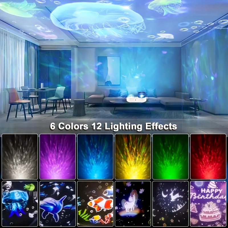 galaxy starry projector night light colorful ocean rotary 3d music night lamp for christmas gifts details 4