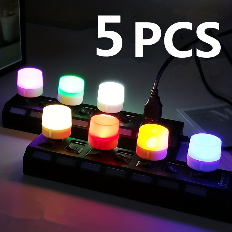 5pcs usb small night light mini creative portable soft light eye care led small round light available for student dormitory childrens bedside light usb plug in details 6