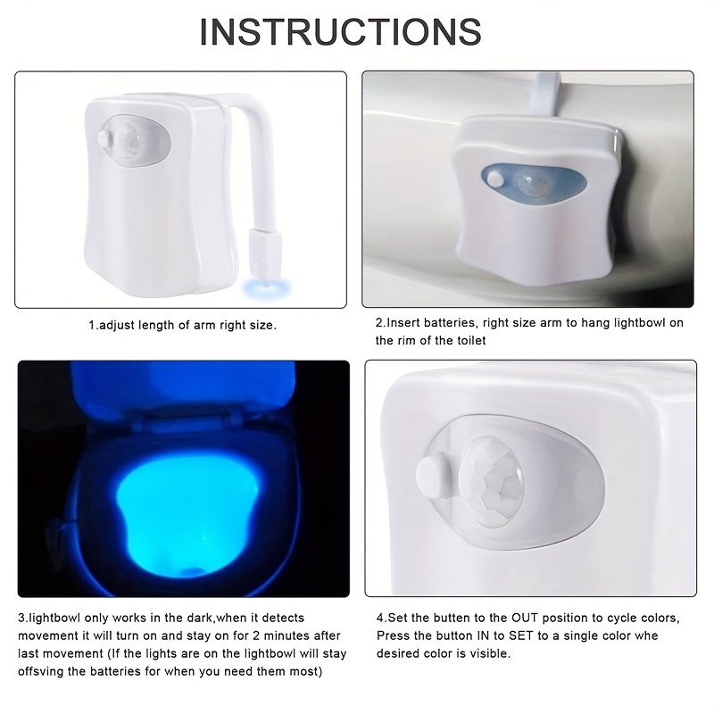 smart pir 8 colors motion sensor toilet seat night light waterproof for toilet luminaria lamp hanging type wc toilet details 4