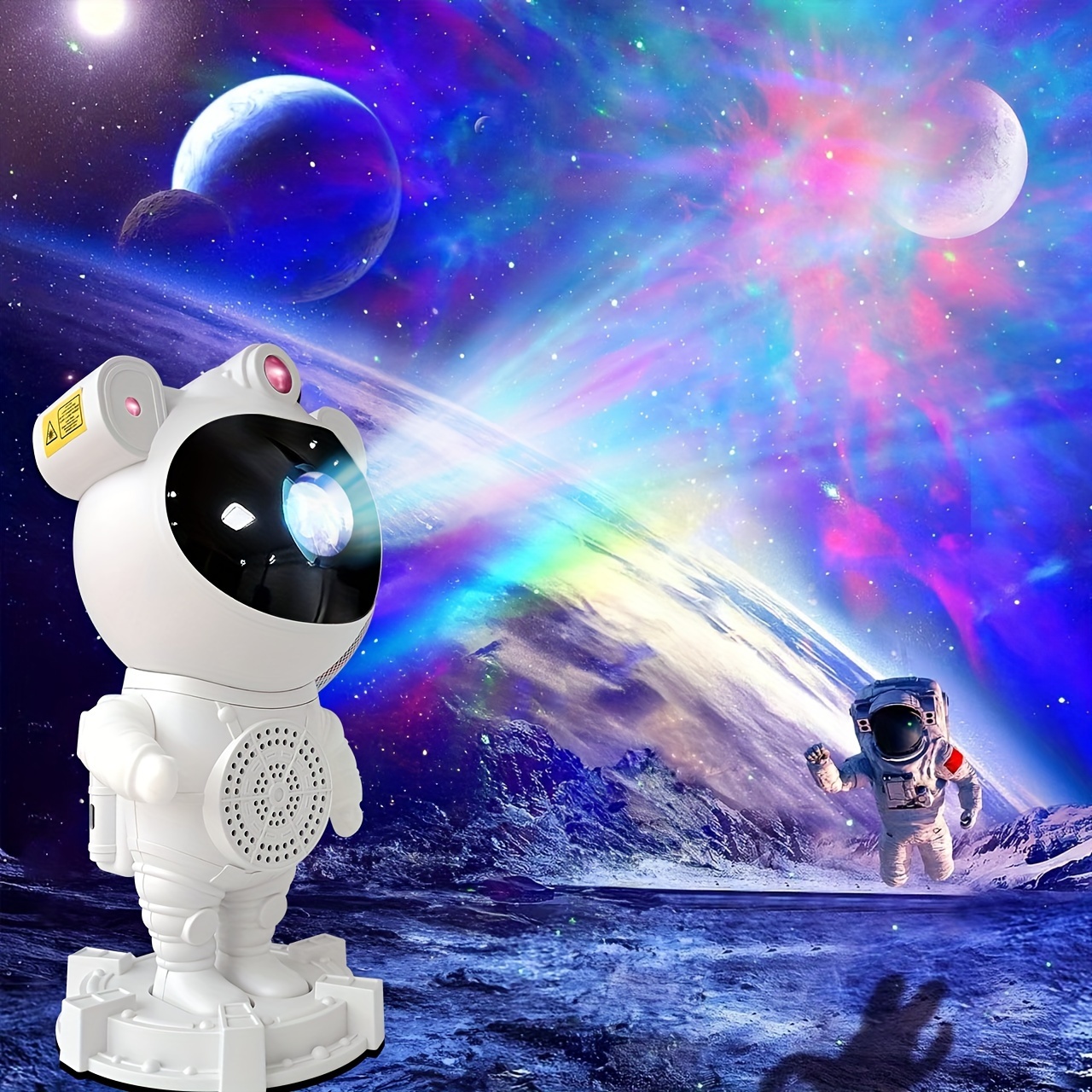 1pc astronaut milky way projector night light with wireless music player remote and key control wireless connection and timing nebula starry moon projector effect dynamic bedroom game party gift details 0