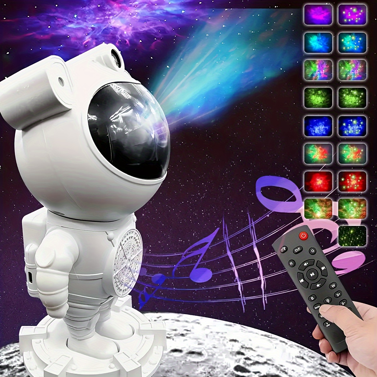 1pc astronaut milky way projector night light with wireless music player remote and key control wireless connection and timing nebula starry moon projector effect dynamic bedroom game party gift details 4