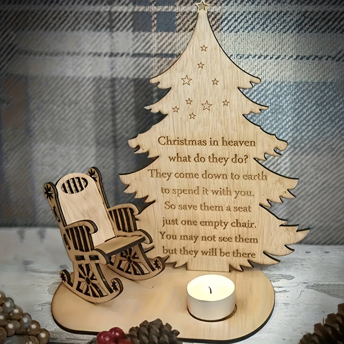 led1pc christmas candle light room decoration light memorial to deceased loved ones lamp angel poetry memorial light christmas rocking chair candle light details 0