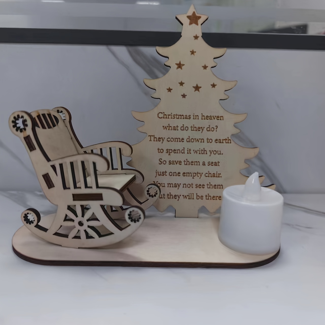 led1pc christmas candle light room decoration light memorial to deceased loved ones lamp angel poetry memorial light christmas rocking chair candle light details 5