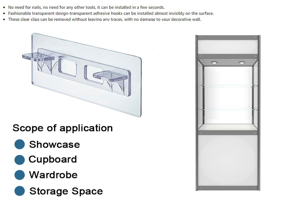 4 10pcs punch free adhesive shelf bracket shelf pegs shelf clip for cabinet book shelves 11 9x4 8cm 4 72x1 9in details 5