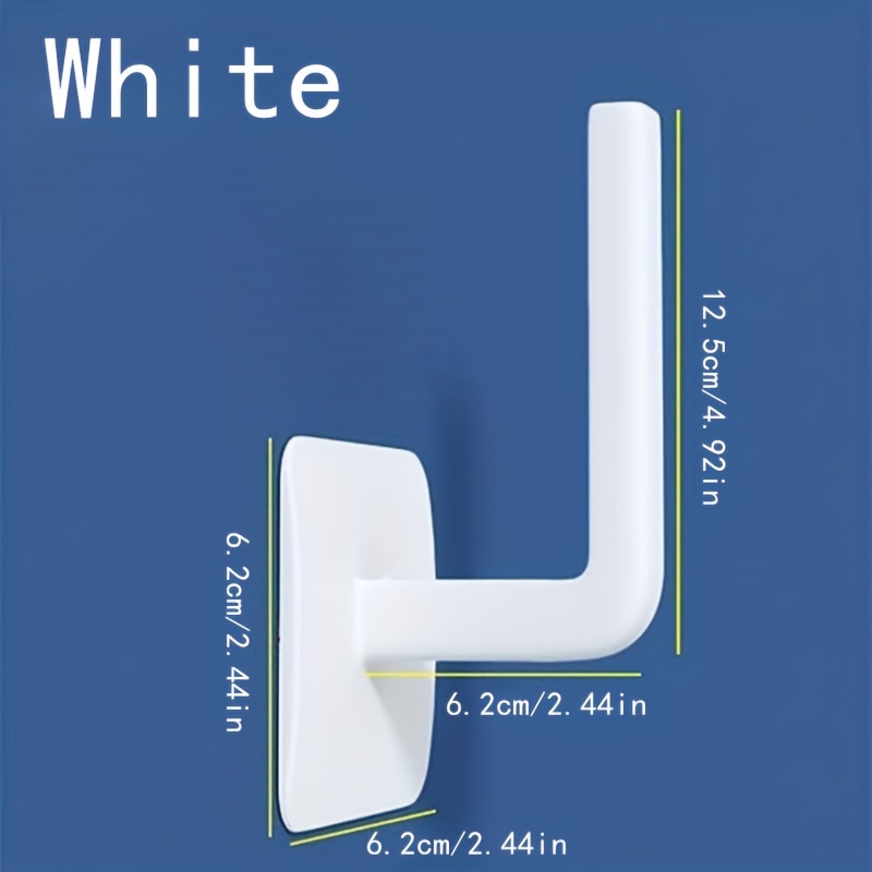 4pcs white plastic l shaped hook non punching wall hook strong adhesive hanging hook wall mounted hat hanger multifunctional coat towel bag key hook for bedroom bathroom living room office details 5