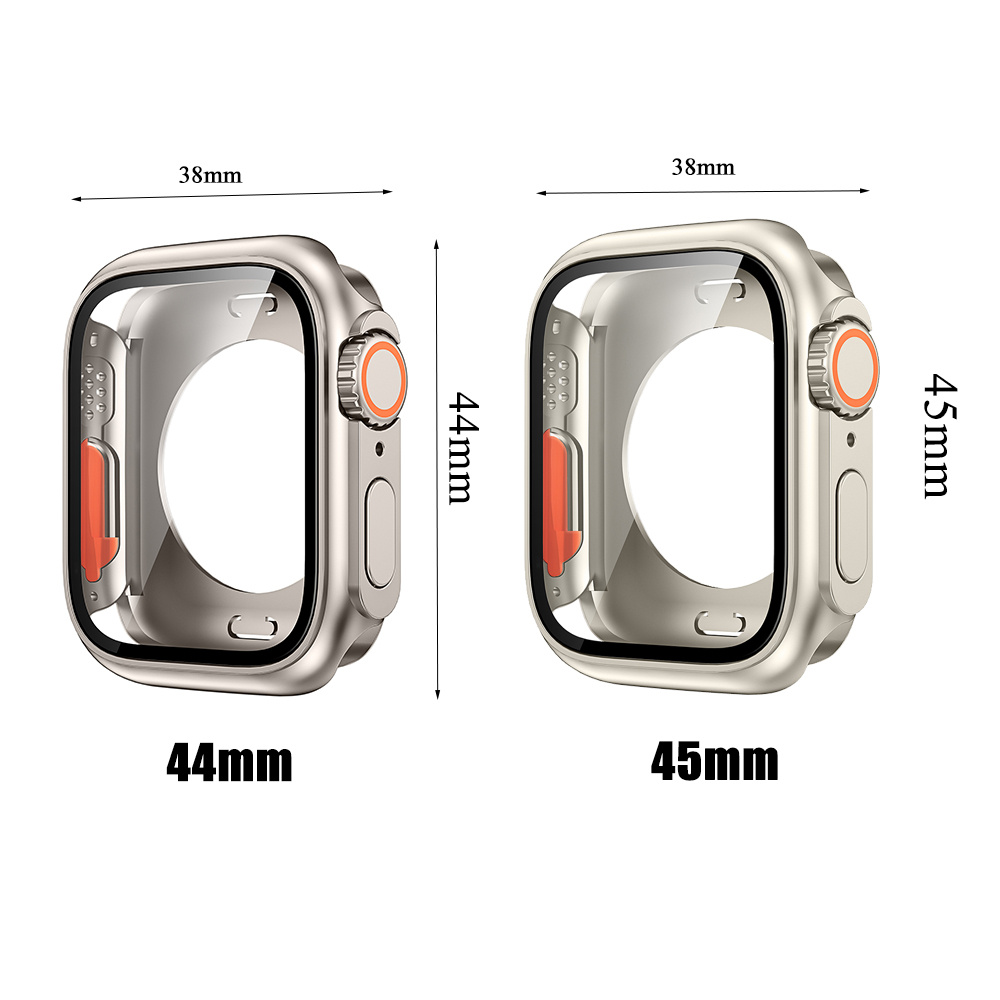 2 in 1 upgrade ultra cover for watch 8 7 6 se 44 45mm full coverage frame screen protector details 1