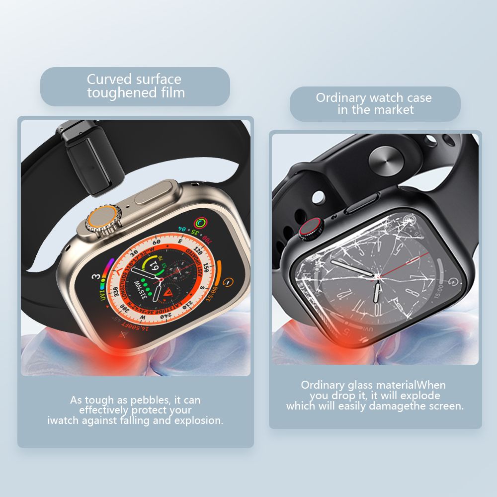 2 in 1 upgrade ultra cover for watch 8 7 6 se 44 45mm full coverage frame screen protector details 3