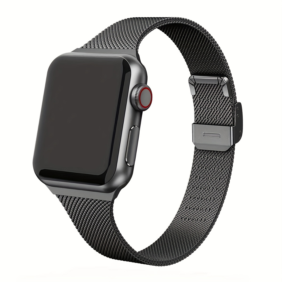 watch strap for apple iwatch 12345678 se smart waistband detachable buckle soft steel mesh metal stainless steel slim milan strap details 2