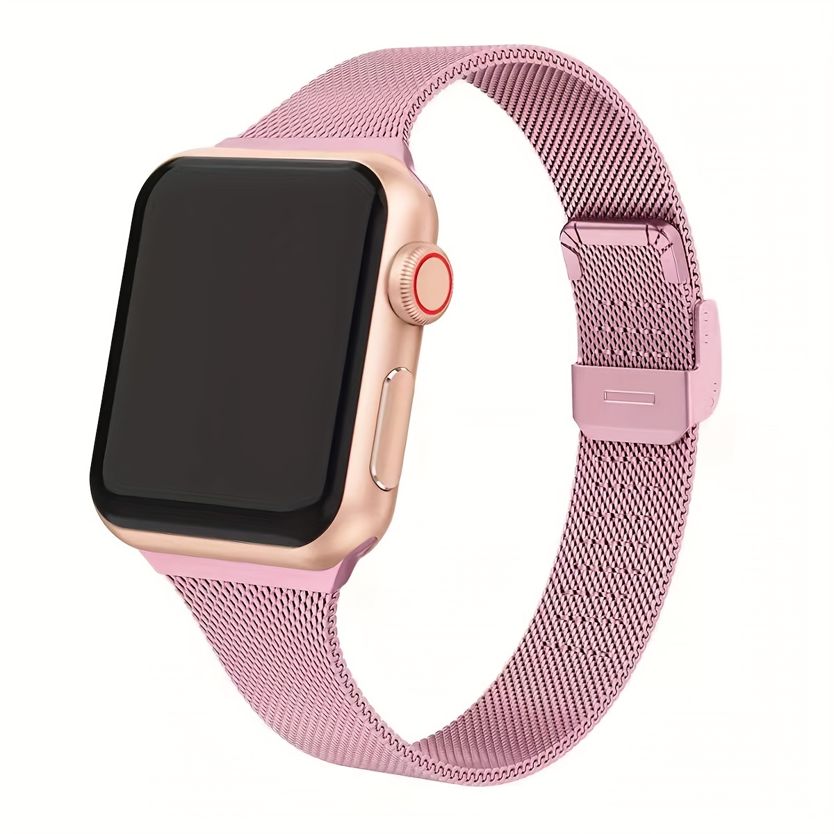 watch strap for apple iwatch 12345678 se smart waistband detachable buckle soft steel mesh metal stainless steel slim milan strap details 4