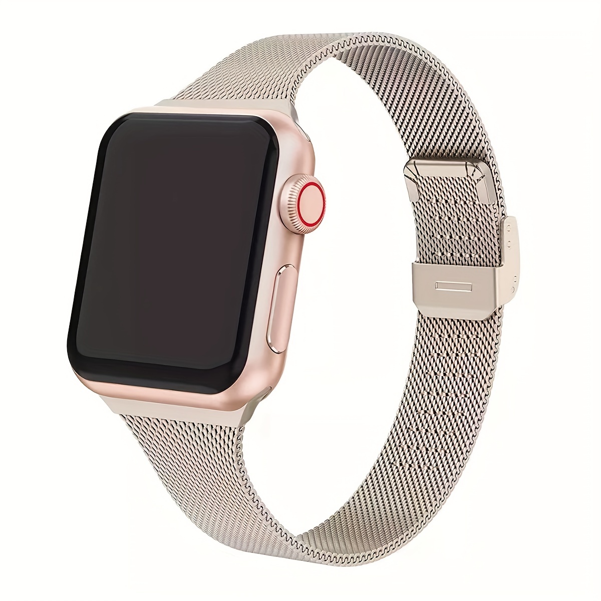 watch strap for apple iwatch 12345678 se smart waistband detachable buckle soft steel mesh metal stainless steel slim milan strap details 5